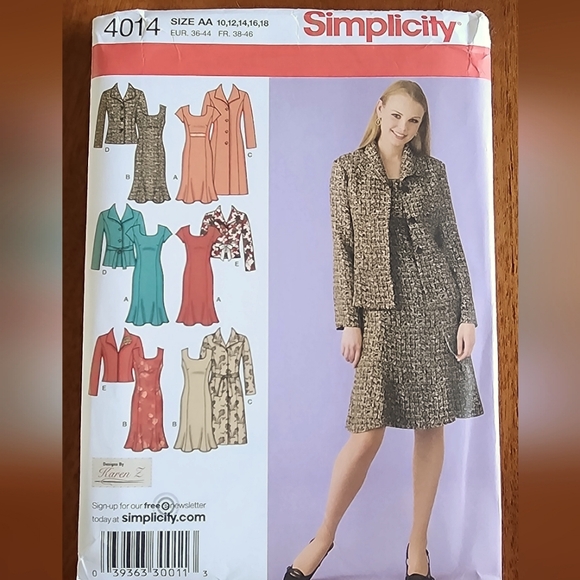 Simplicity sewing pattern dresses & jackets suiting #4014, sz: 10-18, NEW! - Picture 1 of 15